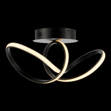 Chantelle 19.5" Modern Minimalist Aluminum Loop Integrated LED Semi Flush Mount - JONATHAN Y